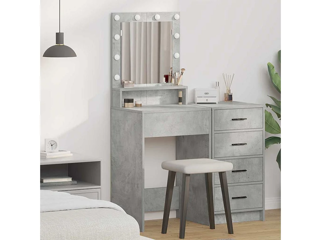 Coiffeuse Gris béton 50 x 41 x 135 cm Bois d'ingénierie