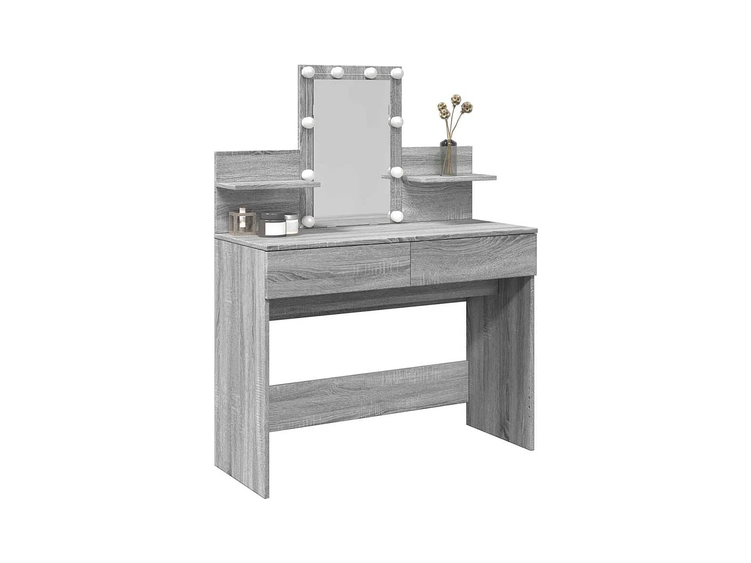 Kaptafel met LED Sonoma grijs 100x40x130 cm