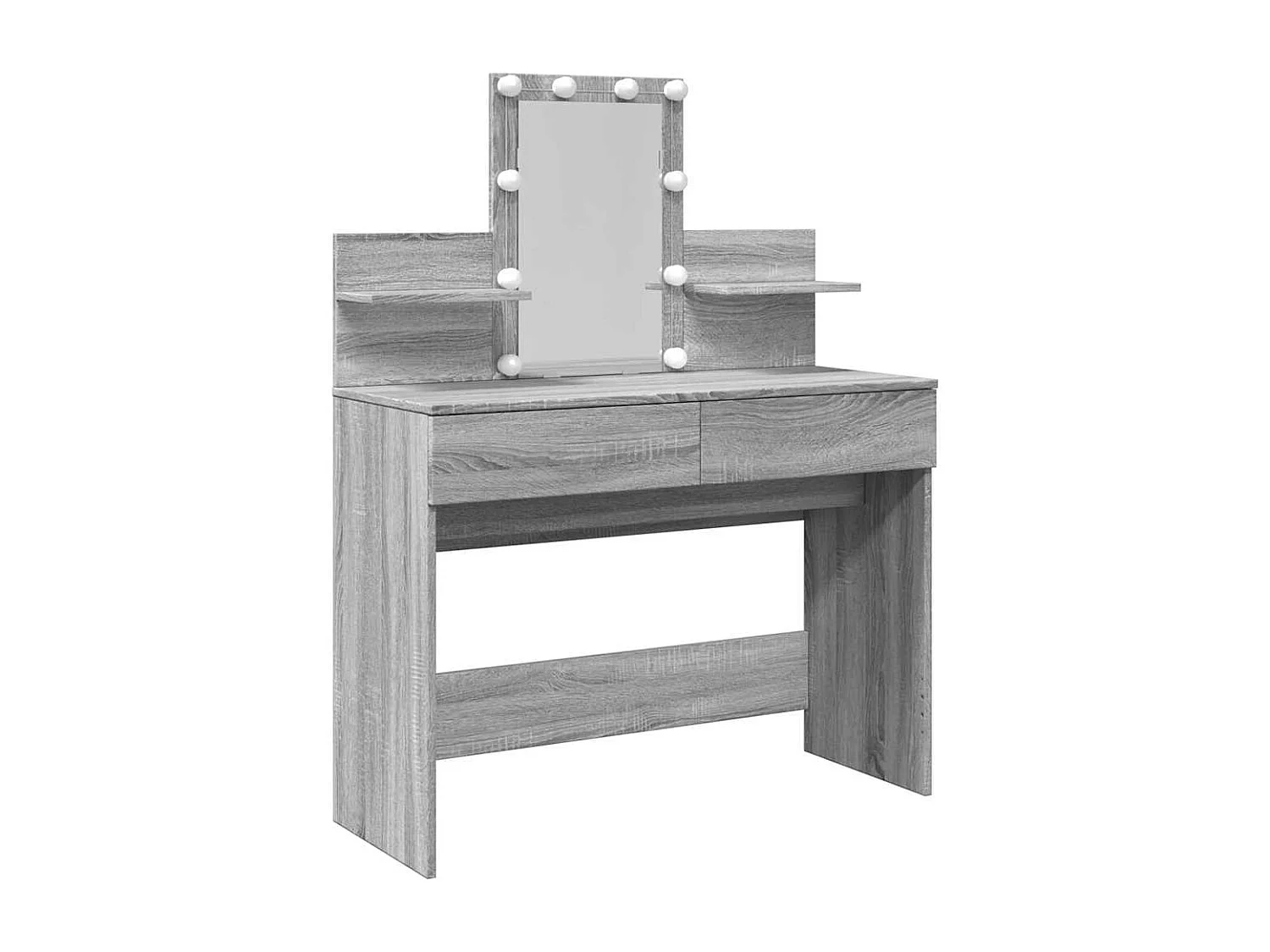 Tocador con LED Sonoma gris 100x40x130 cm