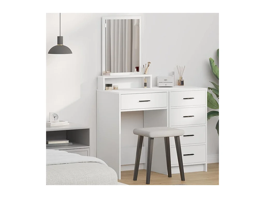 Coiffeuse avec tiroir Blanc 50 x 41 x 140 cm Bois d'ingénierie