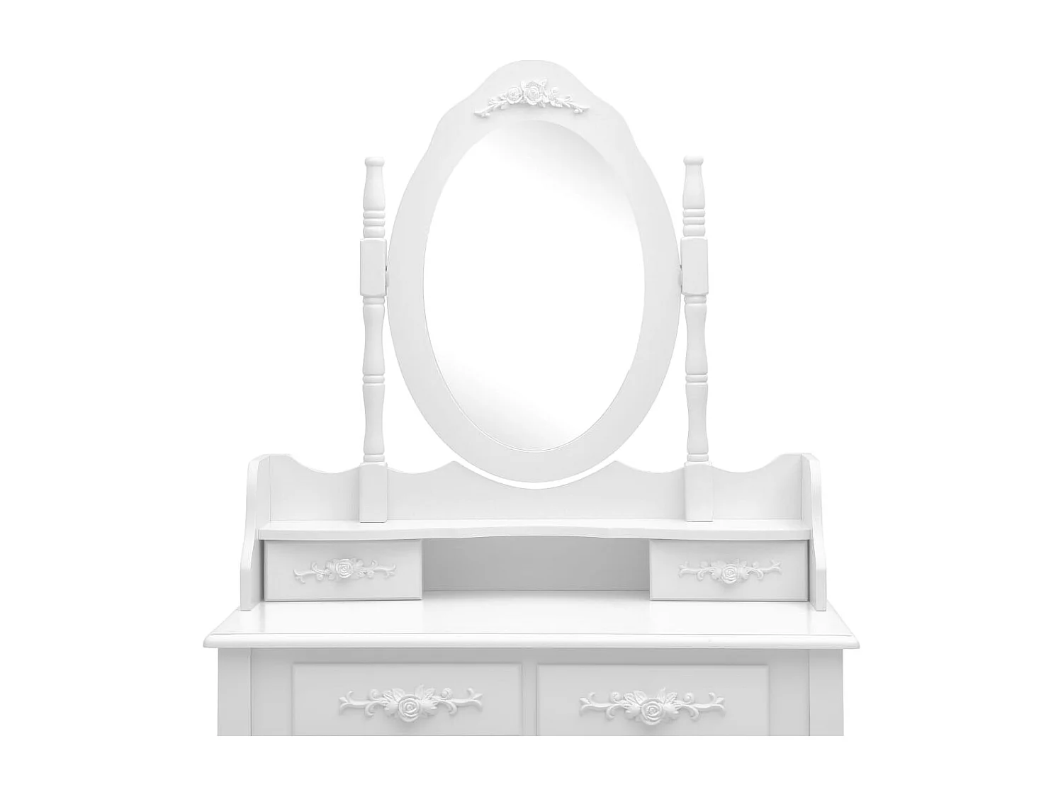 Set da toeletta con sgabello Bianco 75x69x140cm Paulownia