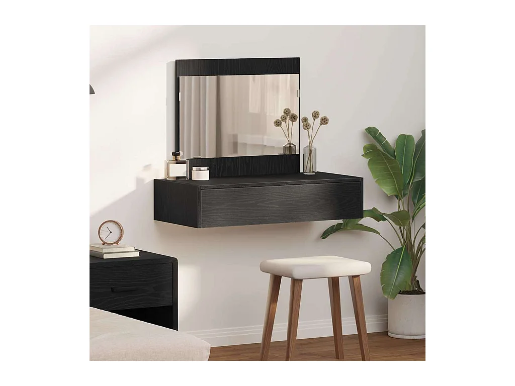 Table de Toilette Noir 83 x 40 x 70 cm Bois d'ingénierie