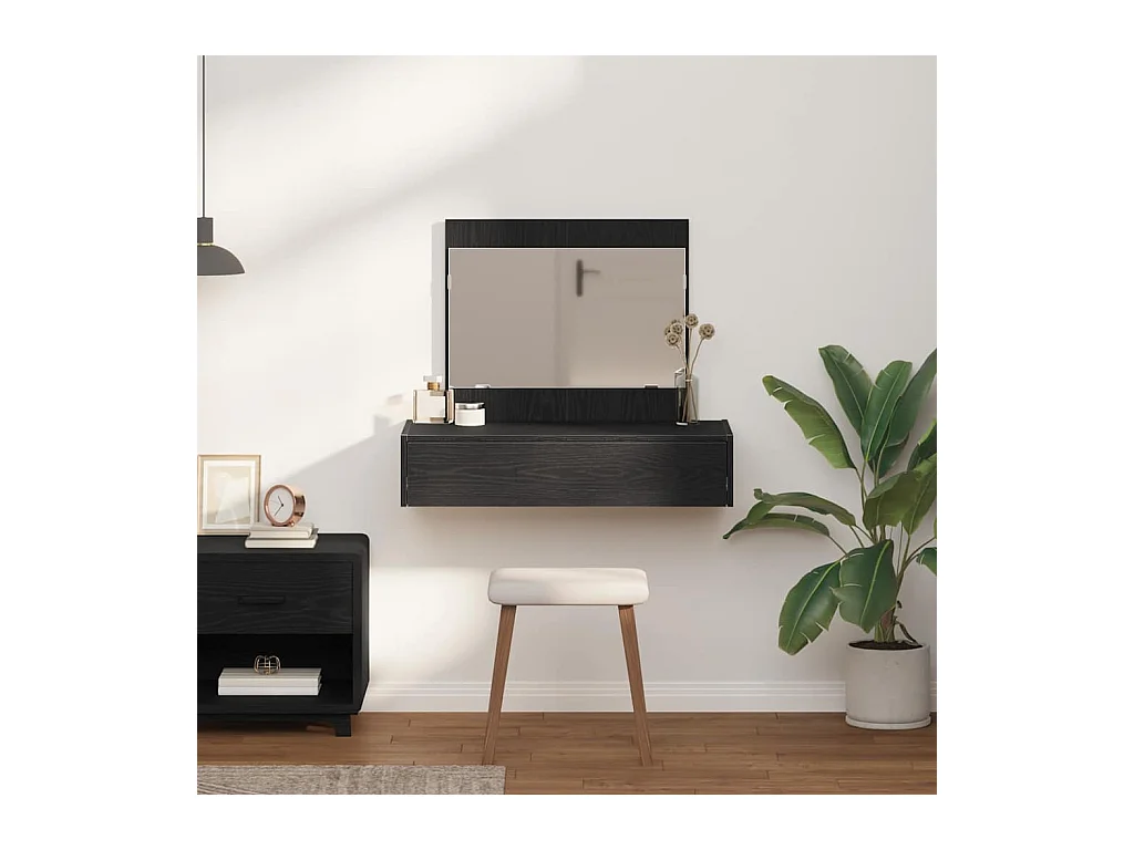 Table de Toilette Noir 83 x 40 x 70 cm Bois d'ingénierie