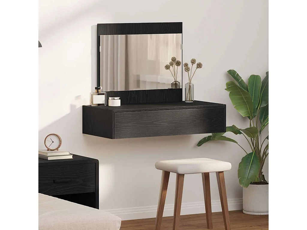 Table de Toilette Noir 83 x 40 x 70 cm Bois d'ingénierie