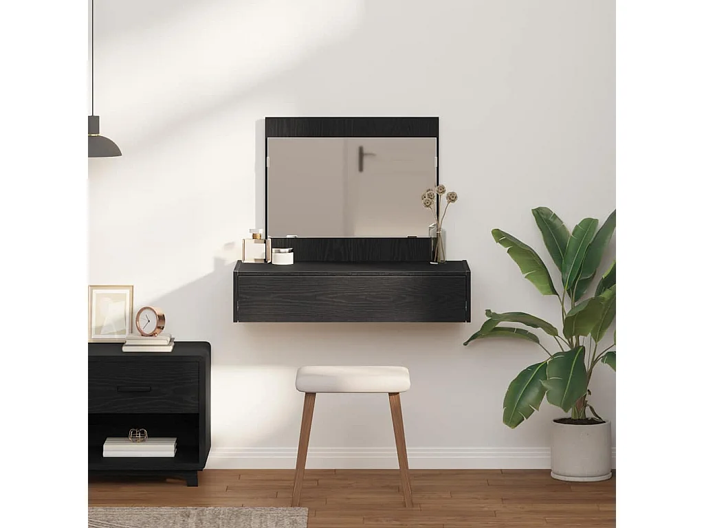Table de Toilette Noir 83 x 40 x 70 cm Bois d'ingénierie