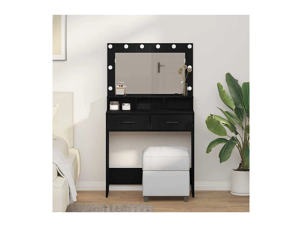 Coiffeuse Chêne noir 79 x 41 x 135 cm Bois d'ingénierie