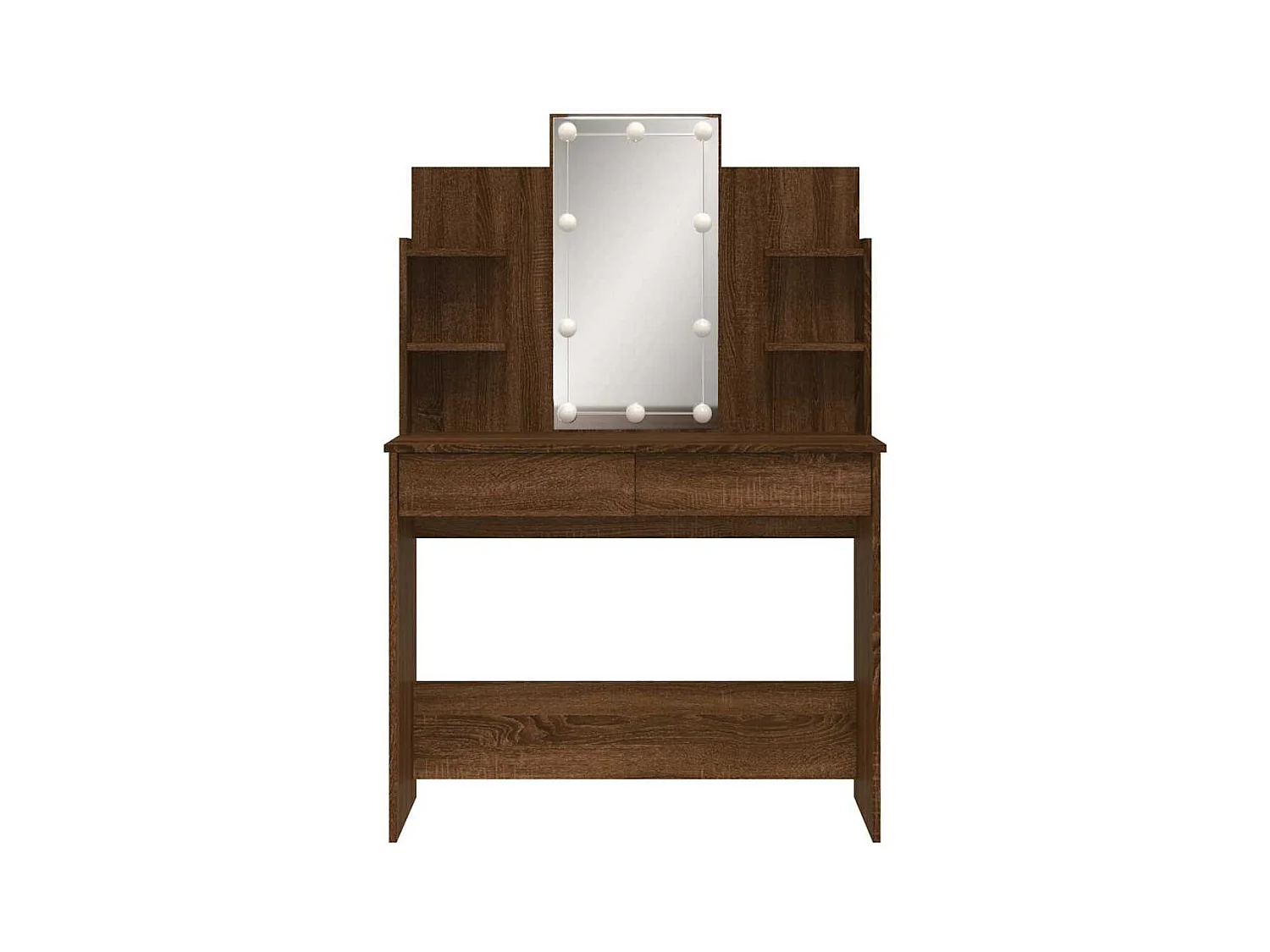 Tocador con luces LED roble marrón 96x40x142 cm