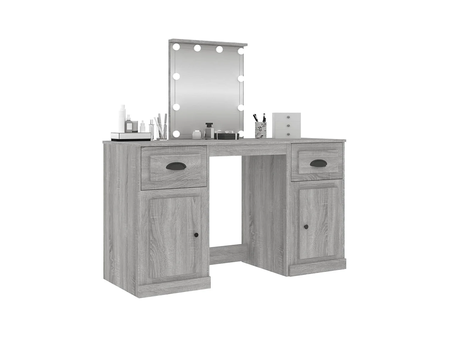 Kaptafel met LED Sonoma grijs 130x50x132,5 cm