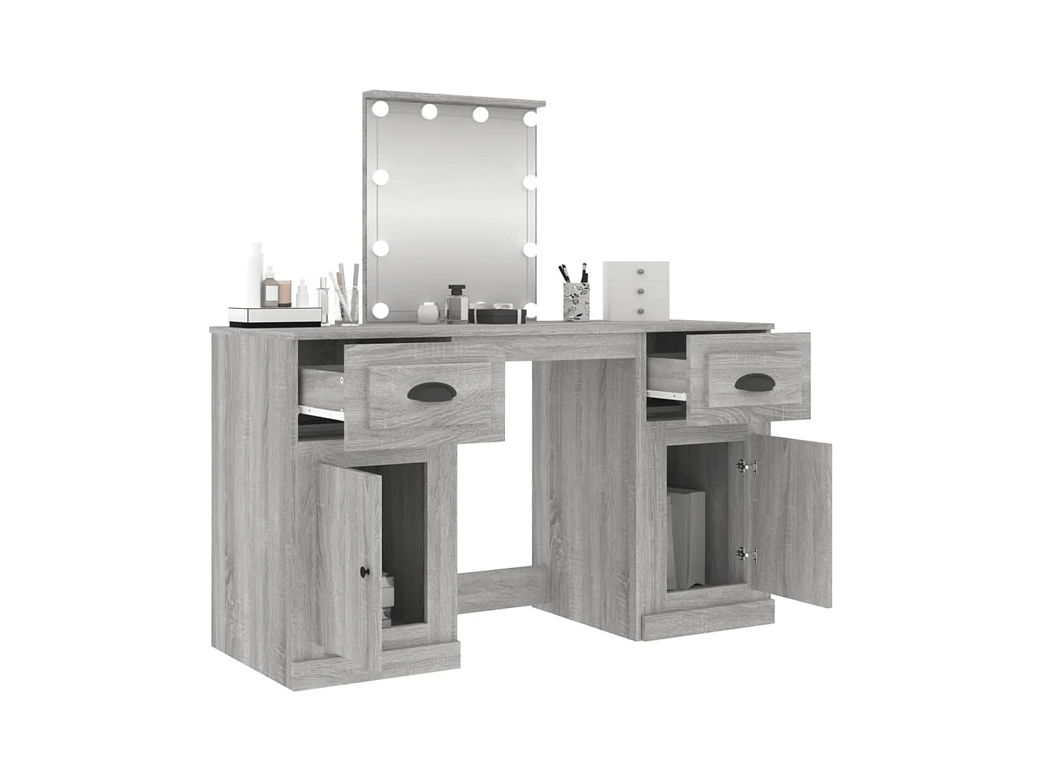 Kaptafel met LED Sonoma grijs 130x50x132,5 cm