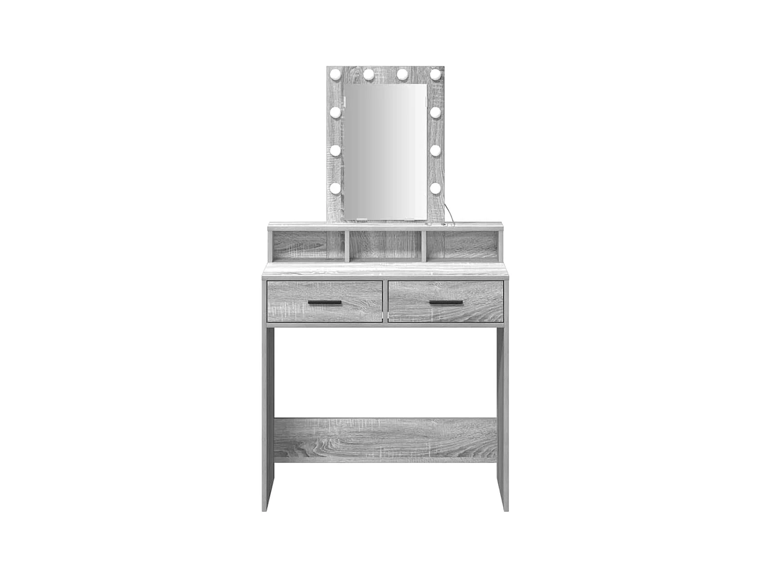 Grijze kaptafel 79 x 41 x 140 cm bewerkt hout