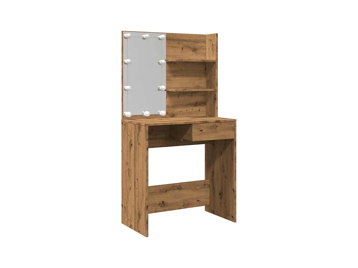 Coiffeuse avec LED chêne artisanal 74,5x40x141 cm