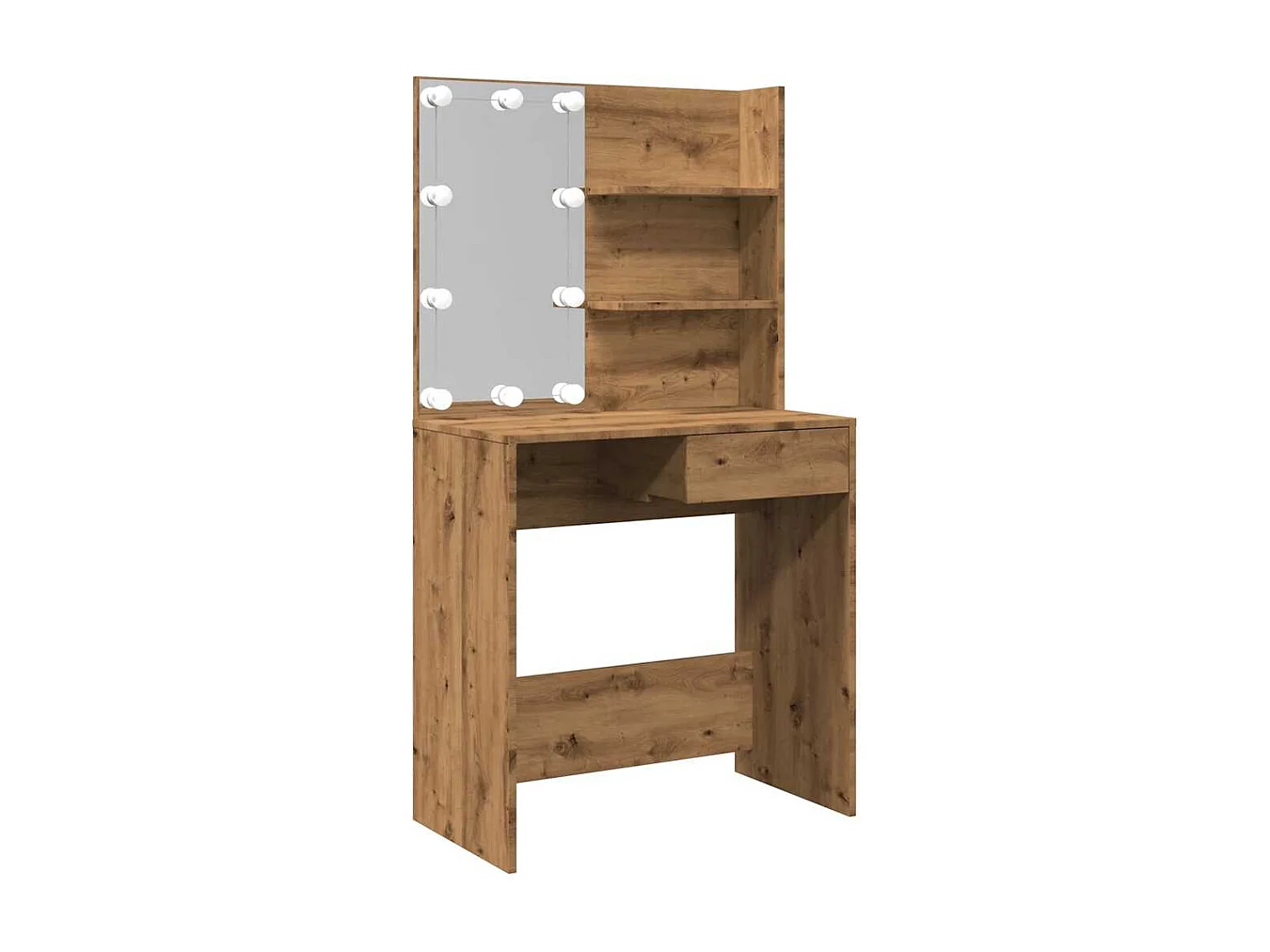 Coiffeuse avec LED chêne artisanal 74,5x40x141 cm