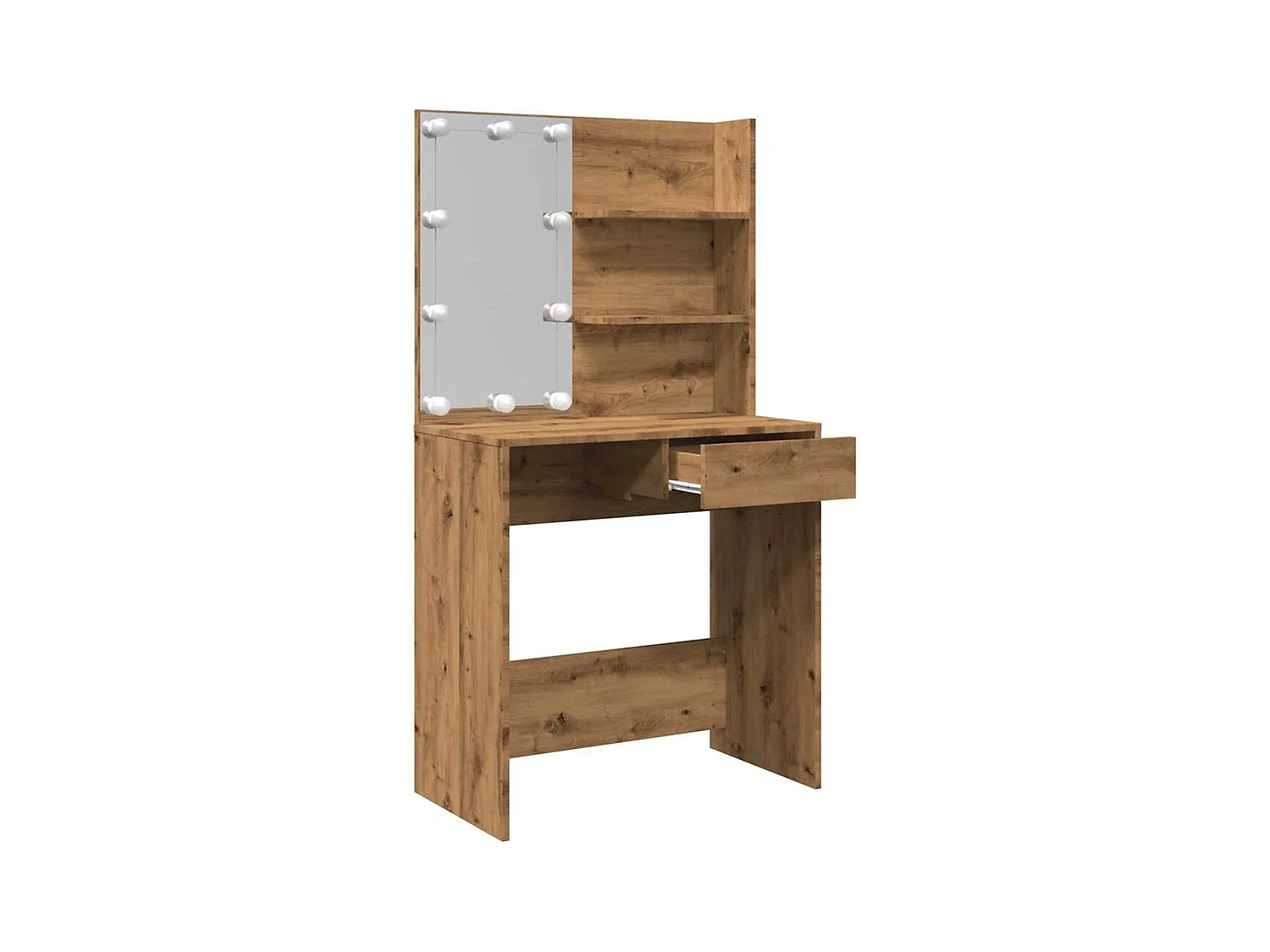 Coiffeuse avec LED chêne artisanal 74,5x40x141 cm
