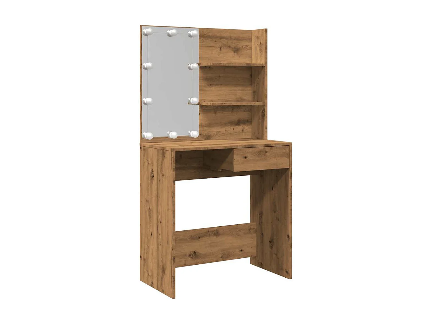 Coiffeuse avec LED chêne artisanal 74,5x40x141 cm
