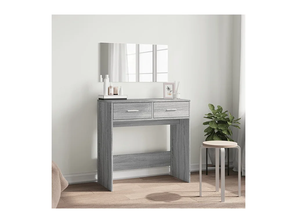 Kaptafel met spiegel Sonoma grijs 80x39x80 cm