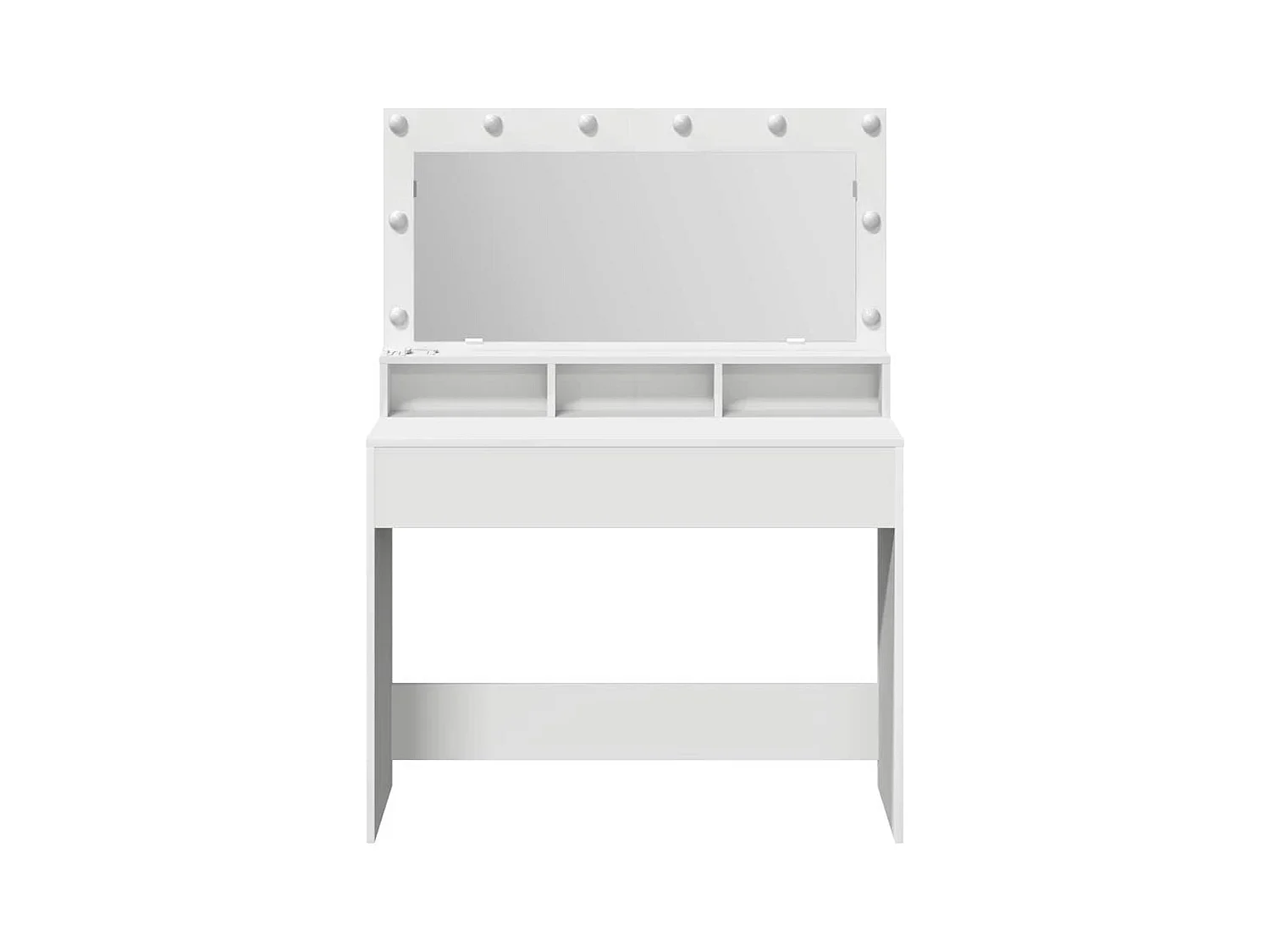 Coiffeuse avec miroir Blanc 100 x 41 x 135 cm Bois d'ingénierie