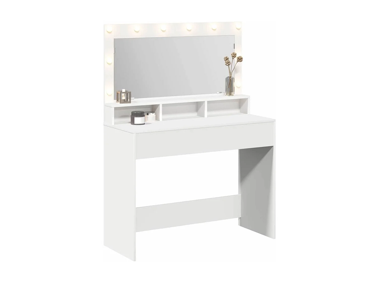 Coiffeuse avec miroir Blanc 100 x 41 x 135 cm Bois d'ingénierie