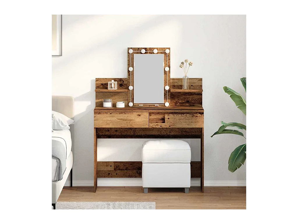 Schminktisch Antikholz 100 x 40 x 130 cm Holzwerkstoff