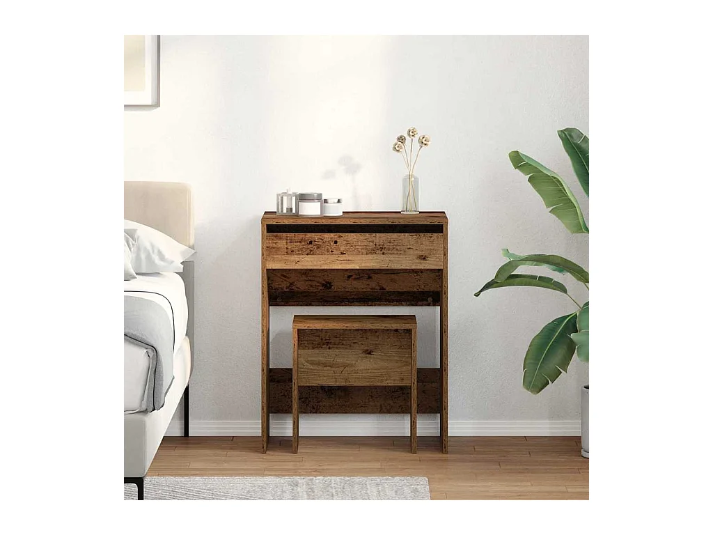 Frisiertisch aus Antikholz 60 x 40 x 75 cm Holzwerkstoff