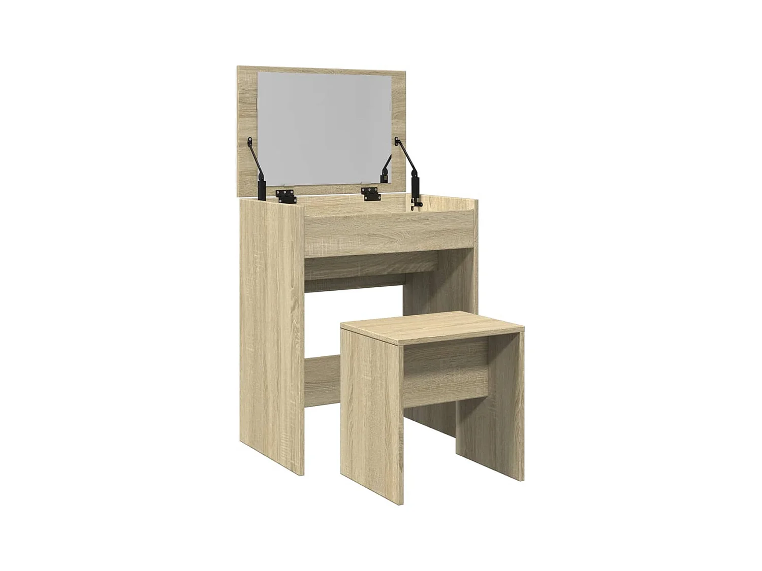 Tocador y taburete de roble Sonoma 60x40x113,5 cm