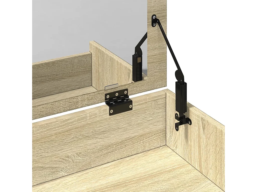 Tocador y taburete de roble Sonoma 60x40x113,5 cm