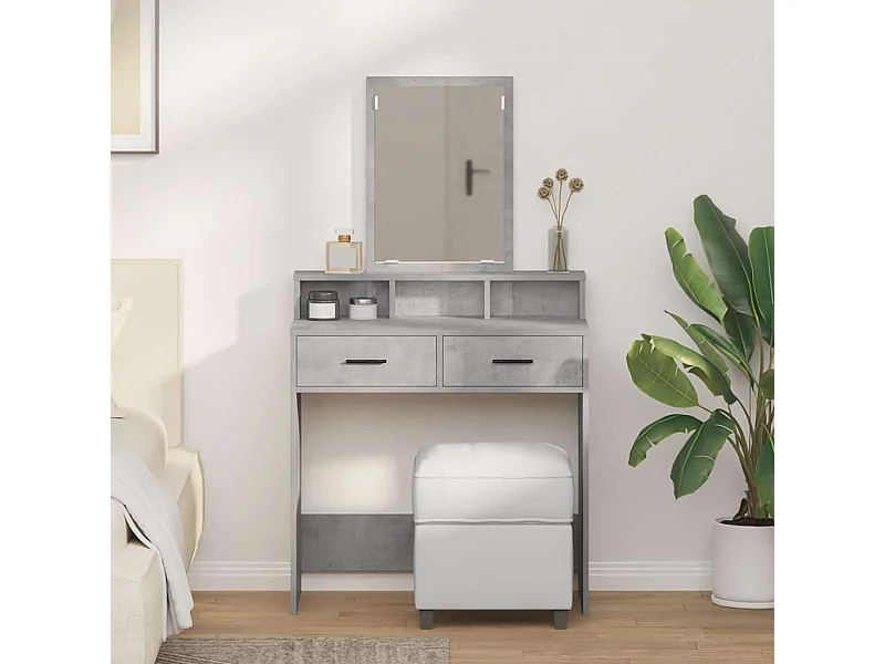 Coiffeuse Gris béton 79 x 41 x 140 cm Bois d'ingénierie