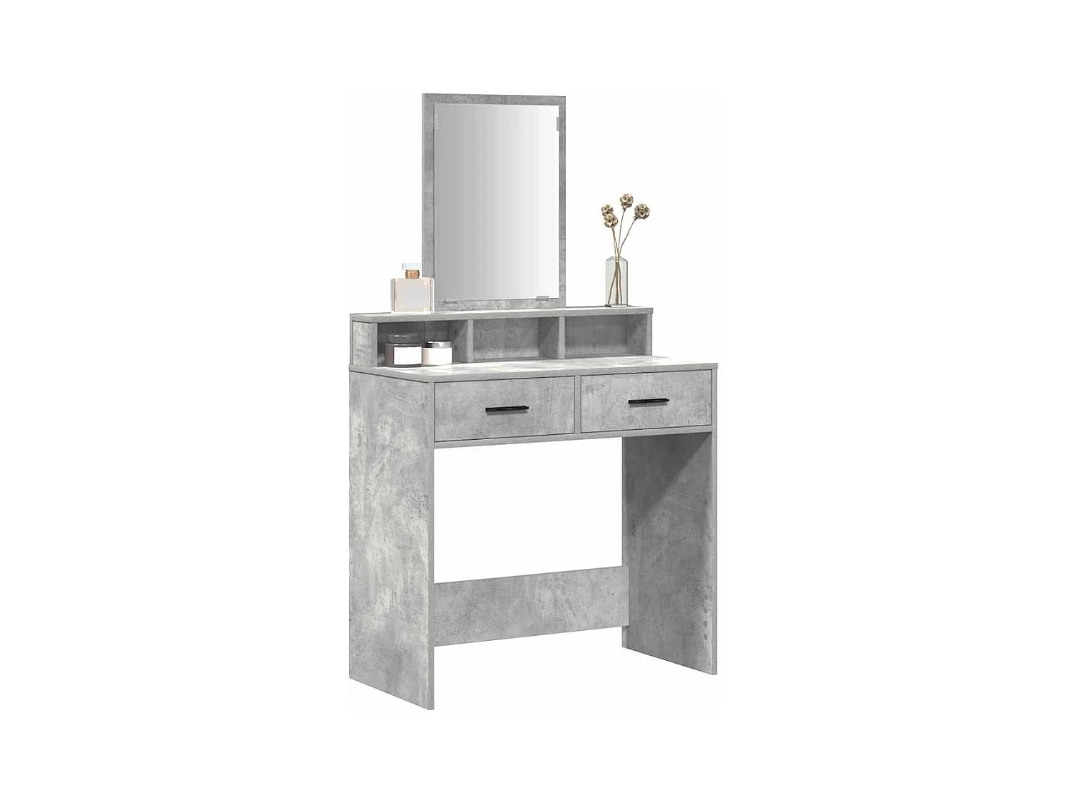 Tavolo da toeletta grigio cemento 79 x 41 x 140 cm in legno ingegnerizzato