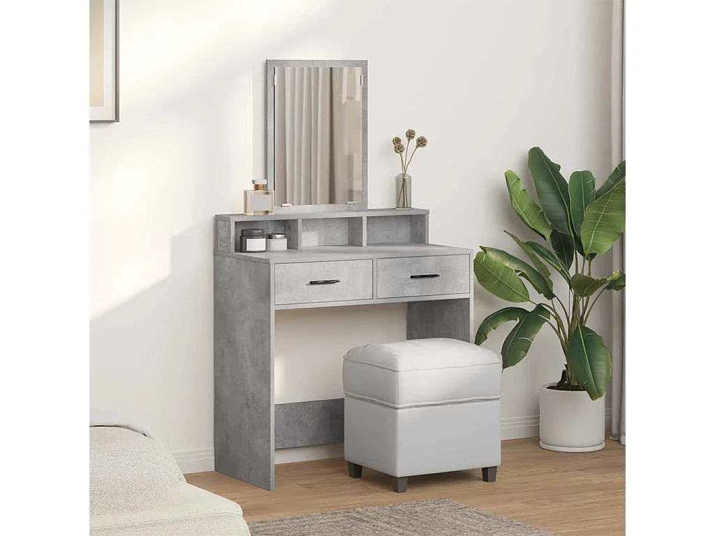 Coiffeuse Gris béton 79 x 41 x 140 cm Bois d'ingénierie