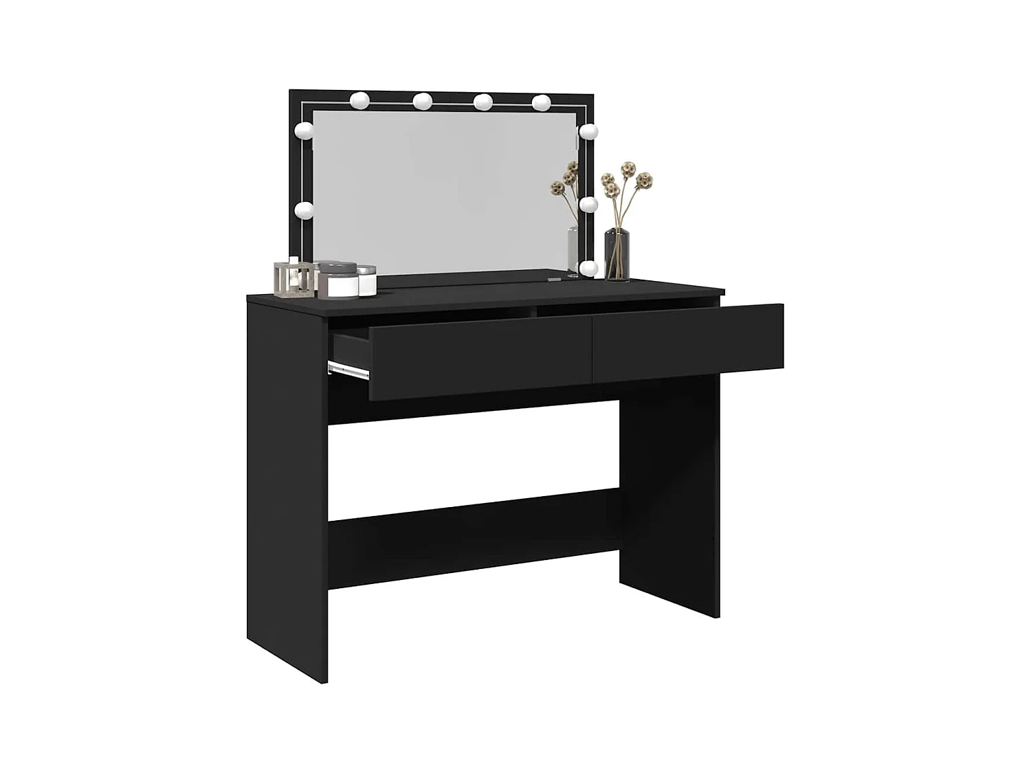 Tocador con LED negro 100x40x120 cm