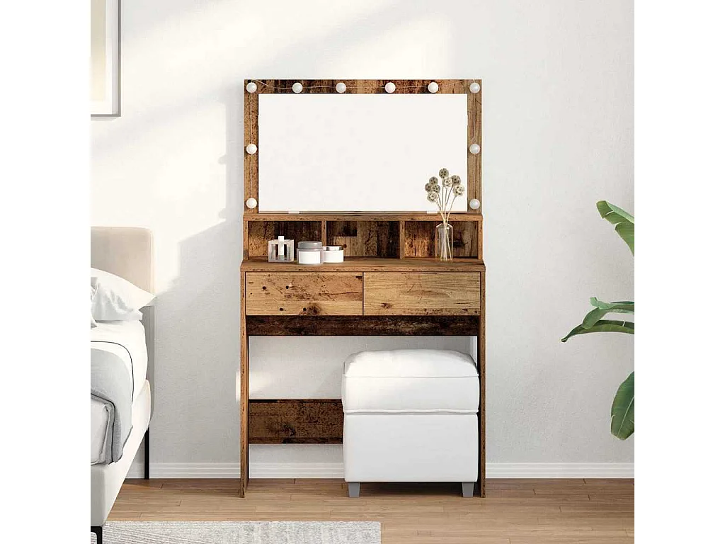 Kaptafel met lade Antiek hout 80 x 41 x 134,5 cm