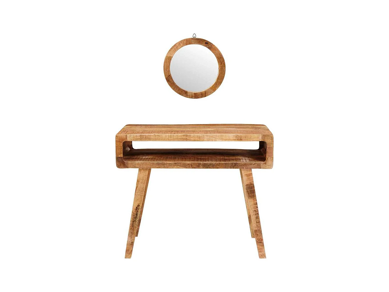 Table de Toilette avec étagère Marron bois de manguier massif