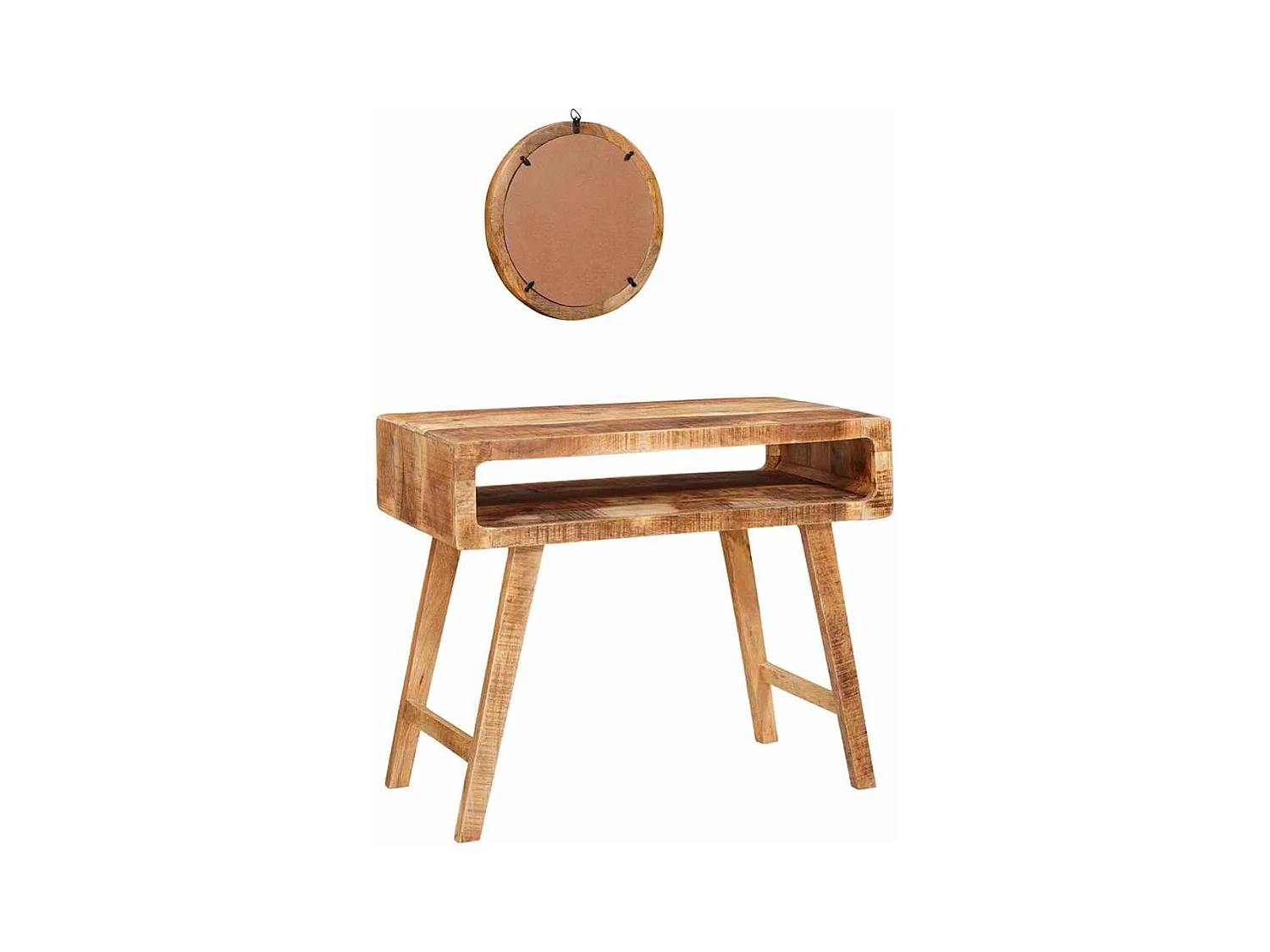 Table de Toilette avec étagère Marron bois de manguier massif