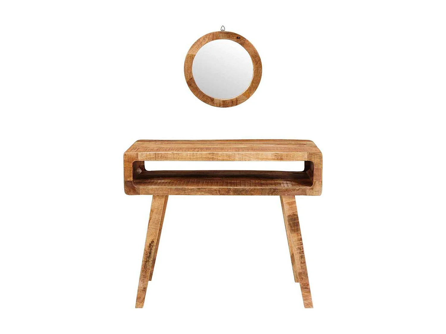 Table de Toilette avec étagère Marron bois de manguier massif
