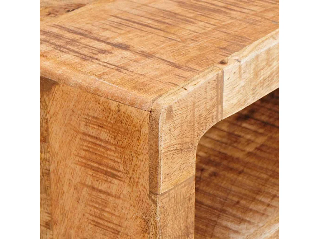 Table de Toilette avec étagère Marron bois de manguier massif