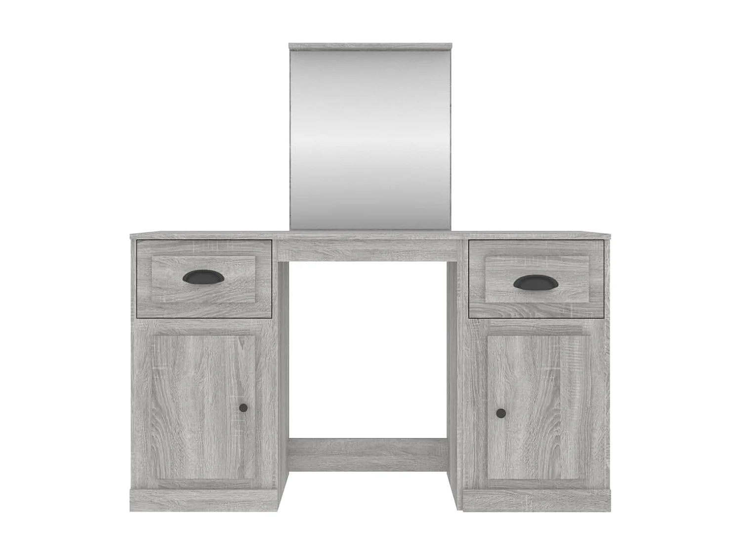 Kaptafel met spiegel Sonoma grijs 130x50x132,5 cm