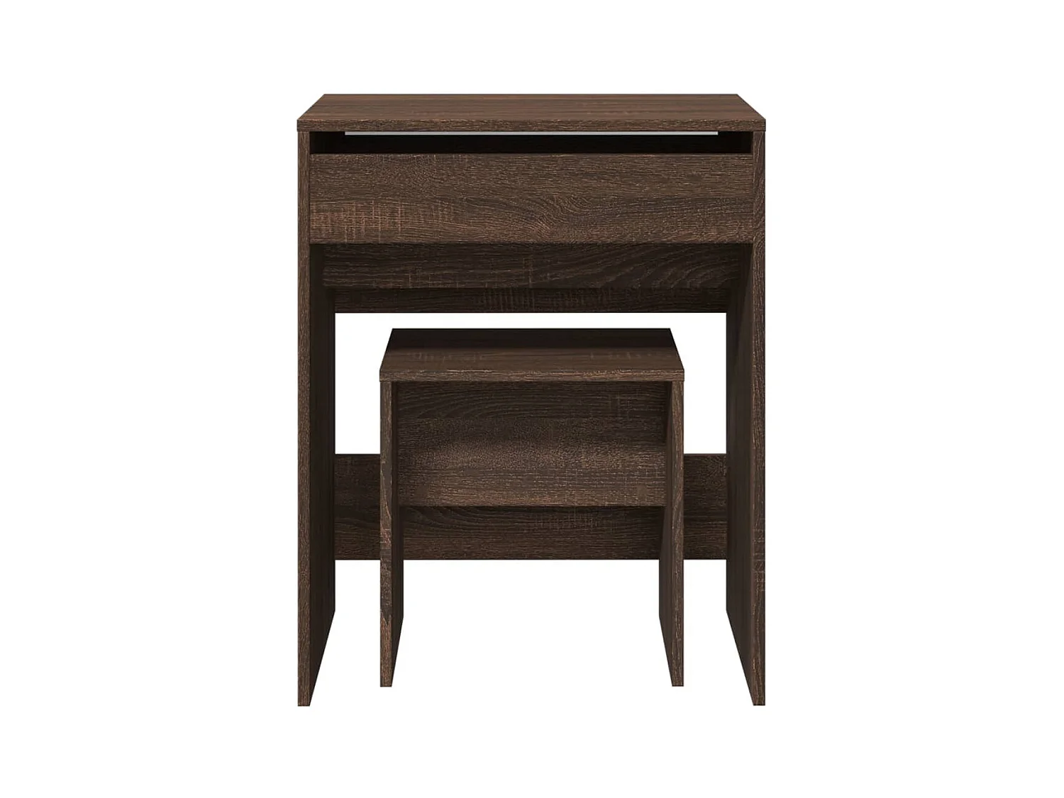 Tocador y taburete en roble marrón 60x40x113,5 cm