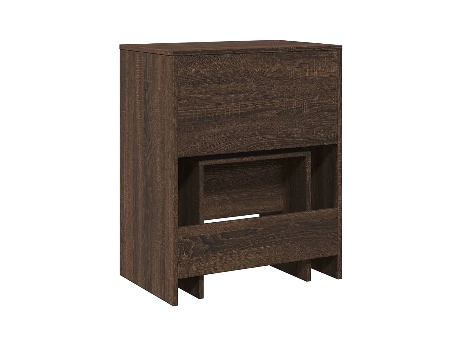 Tocador y taburete en roble marrón 60x40x113,5 cm