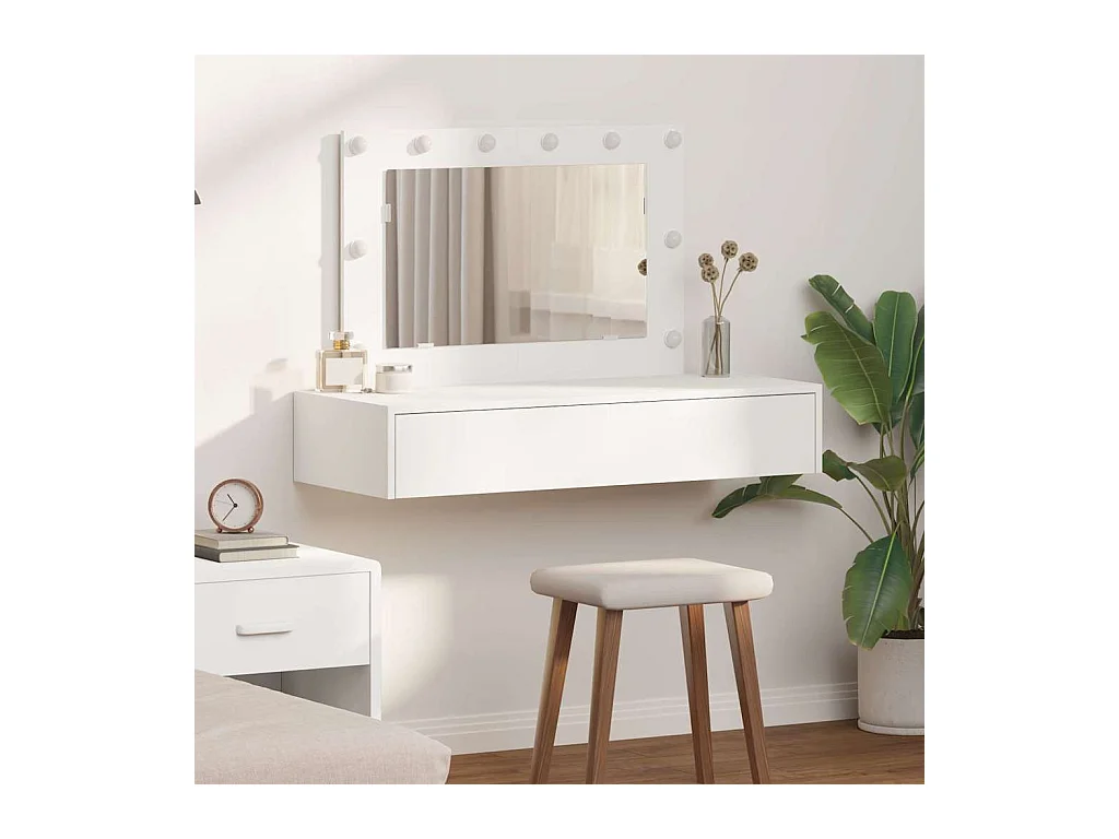 Table de Toilette Blanc 100 x 40 x 70 cm Bois d'ingénierie