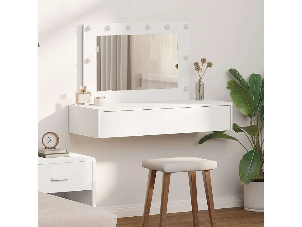 Table de Toilette Blanc 100 x 40 x 70 cm Bois d'ingénierie