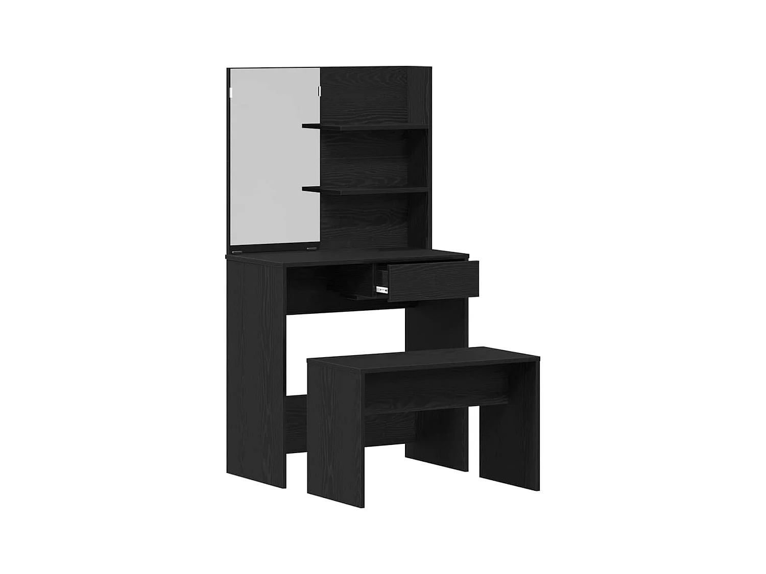 Ensemble de Coiffeuse avec tiroir Chêne noir 74.5 x 40 x 141 cm