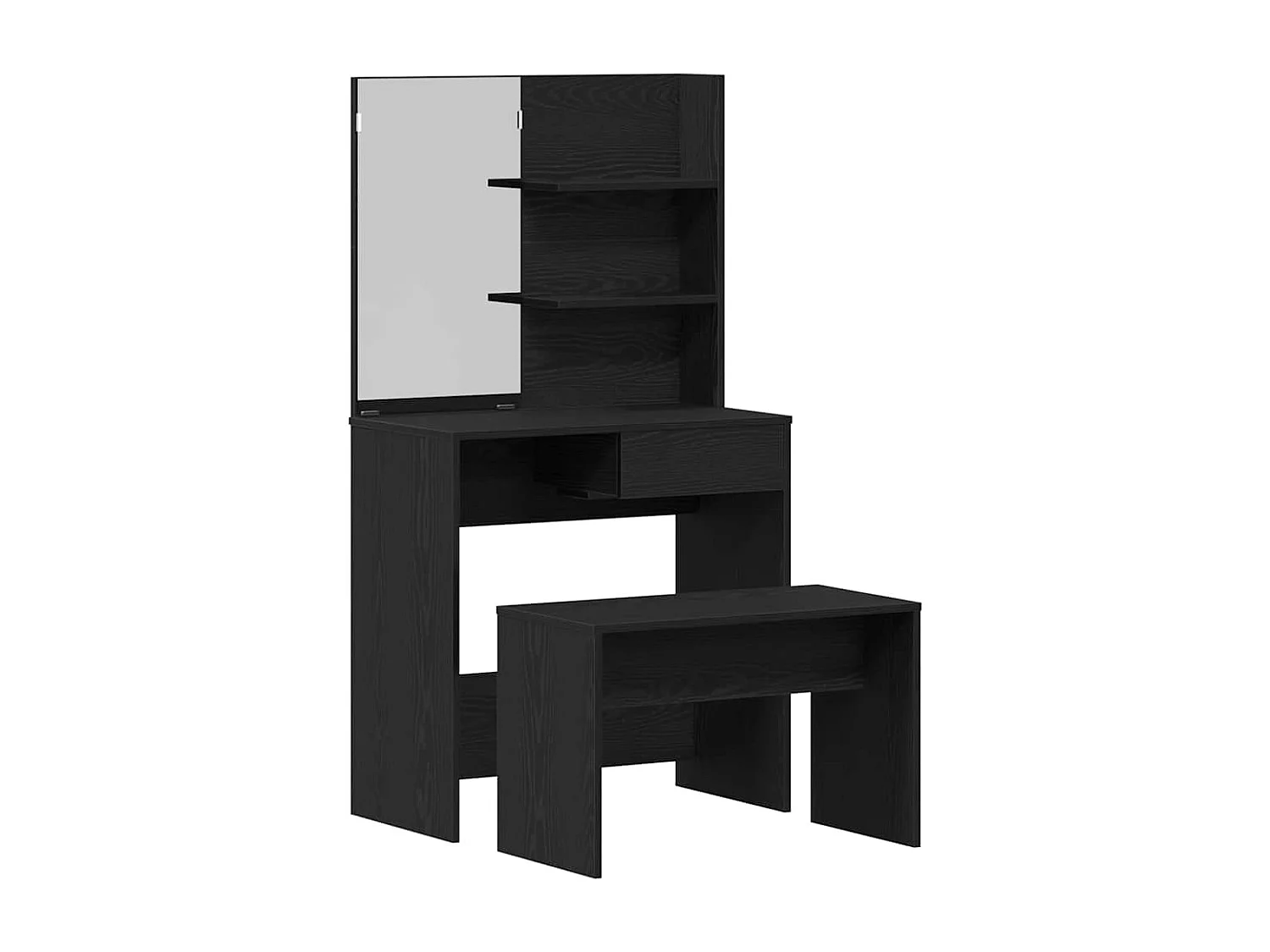 Ensemble de Coiffeuse avec tiroir Chêne noir 74.5 x 40 x 141 cm