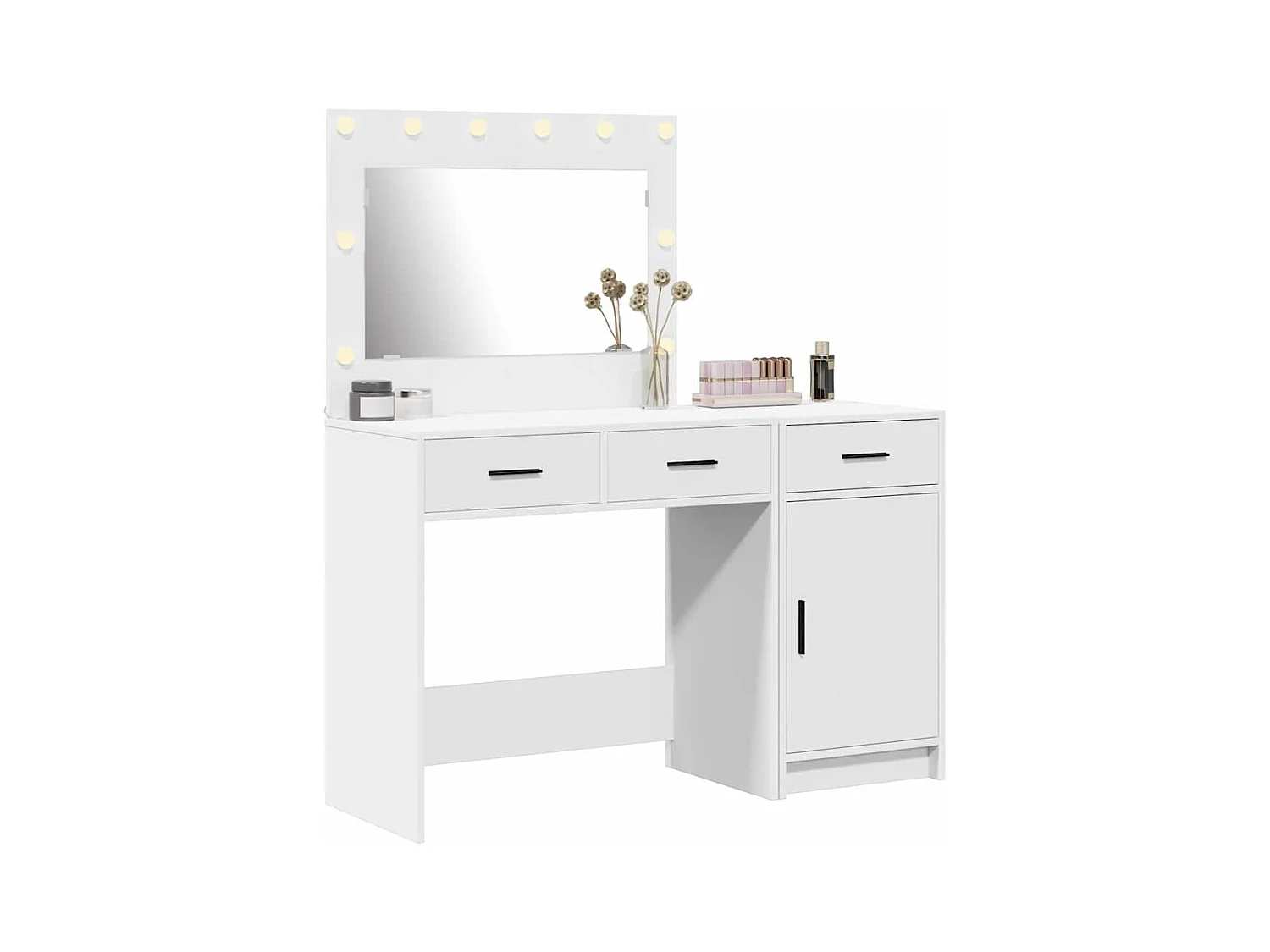 Table de Toilette 2 pcs Blanc 40 x 41 x 75 cm Bois d'ingénierie