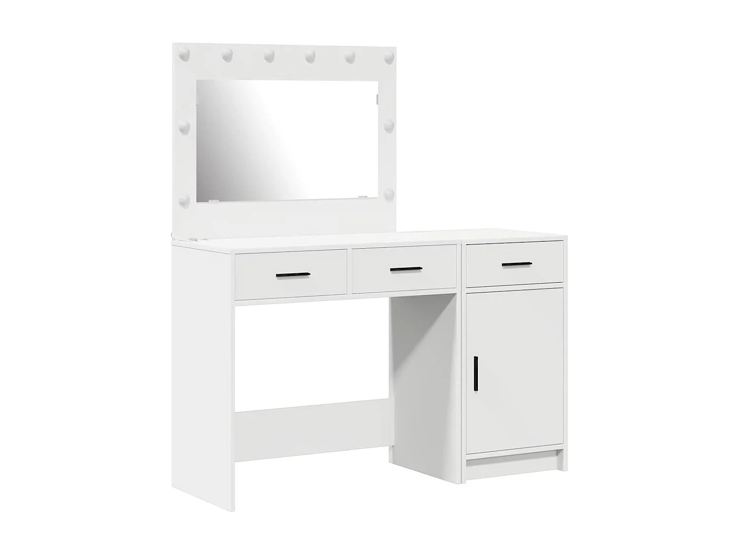 Kaptafelset, 2-delig, wit, 40 x 41 x 75 cm, bewerkt hout