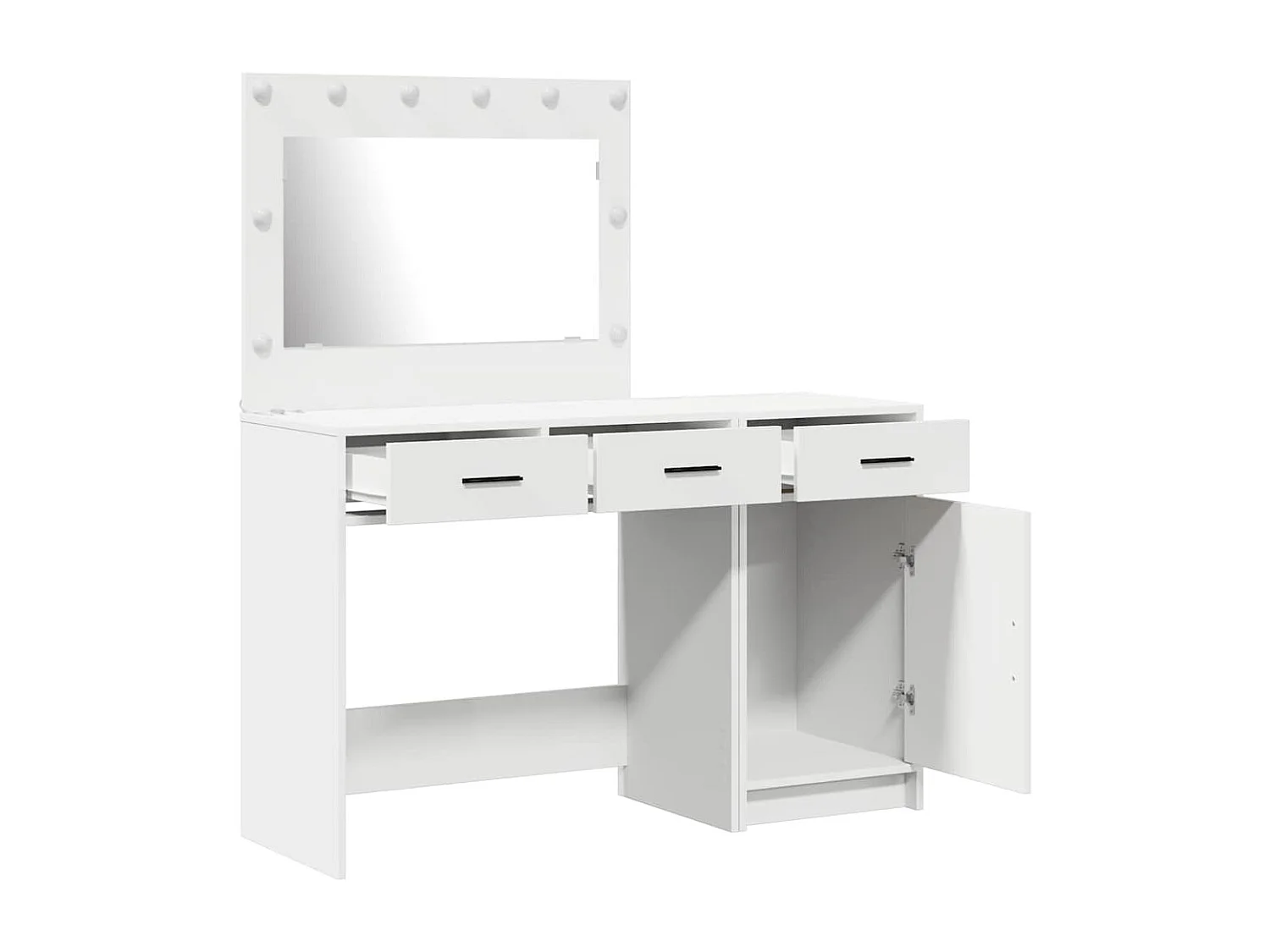 Kaptafelset, 2-delig, wit, 40 x 41 x 75 cm, bewerkt hout