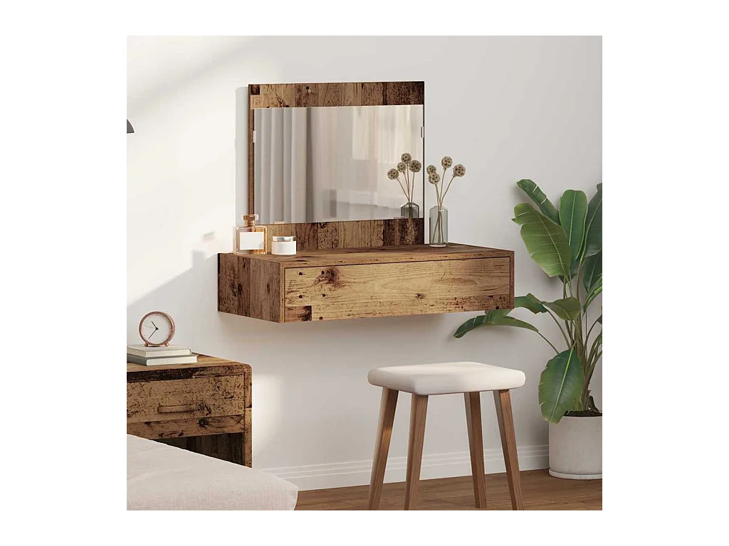 Bruine kaptafel 83 x 40 x 70 cm bewerkt hout