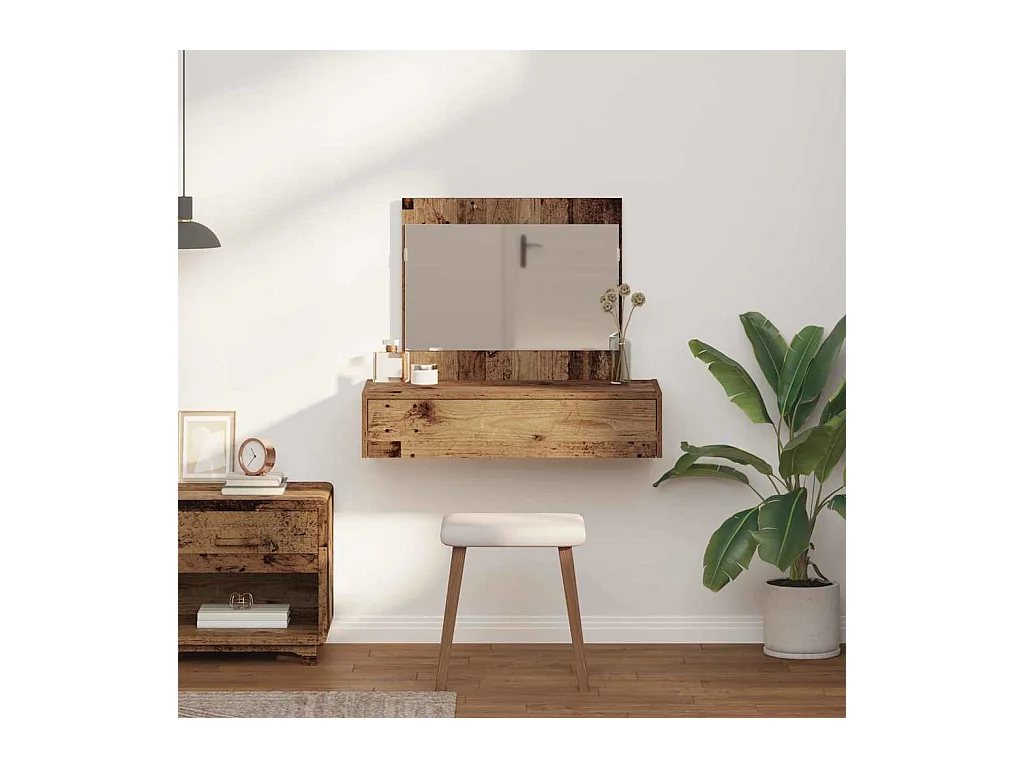 Bruine kaptafel 83 x 40 x 70 cm bewerkt hout