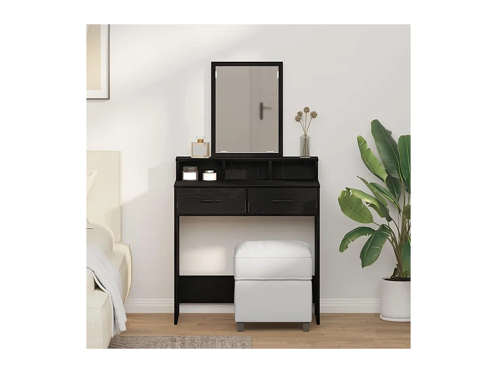 Coiffeuse Chêne noir 79 x 41 x 140 cm Bois d'ingénierie