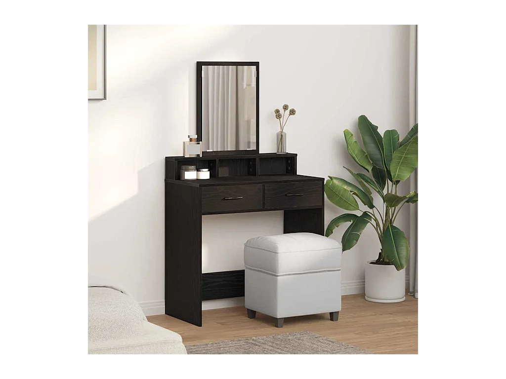 Coiffeuse Chêne noir 79 x 41 x 140 cm Bois d'ingénierie