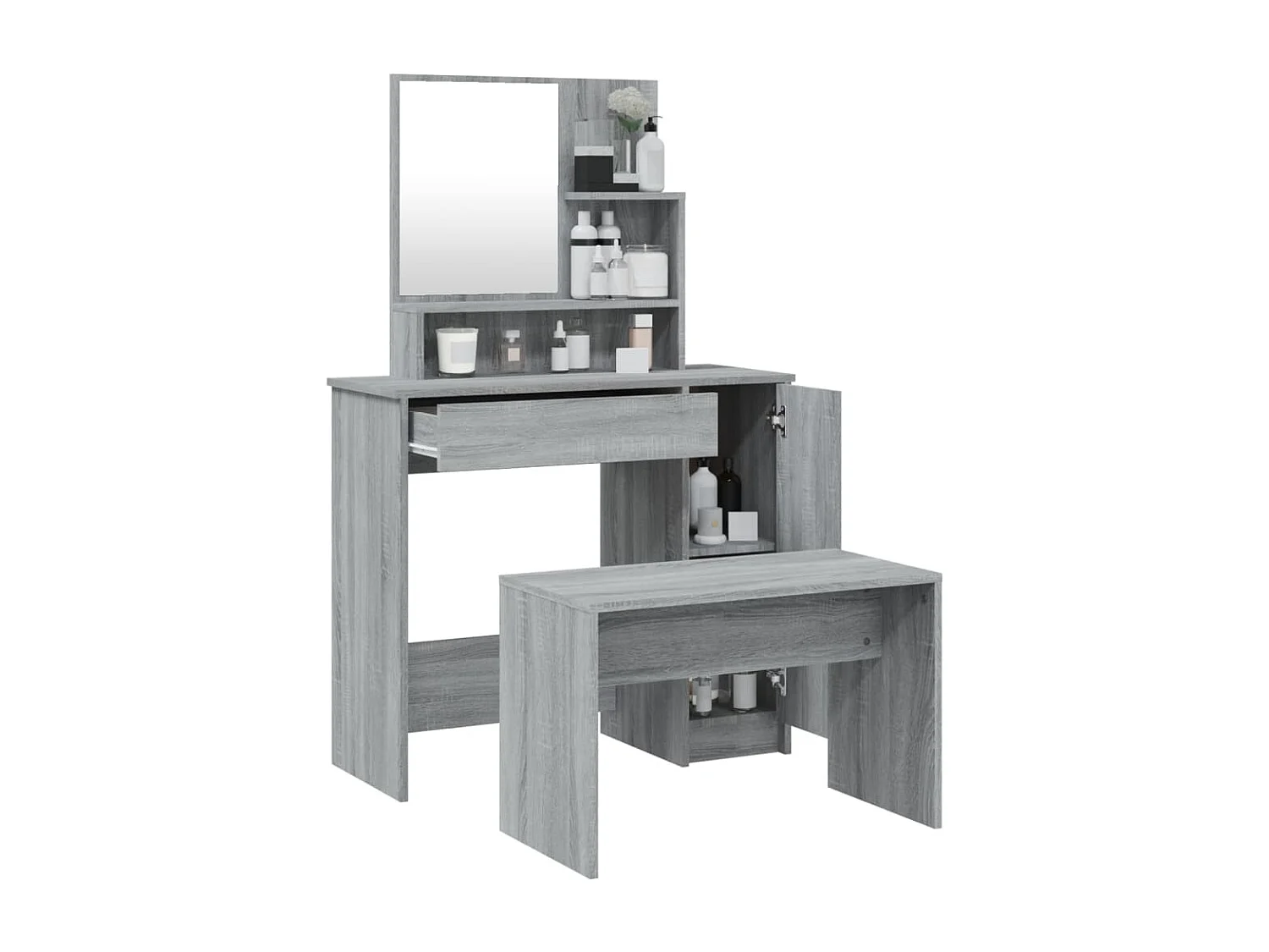 Tocador Sonoma gris 86,5x35x136 cm