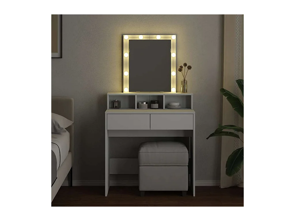 Tocador con LED blanco 80x41x144,5 cm